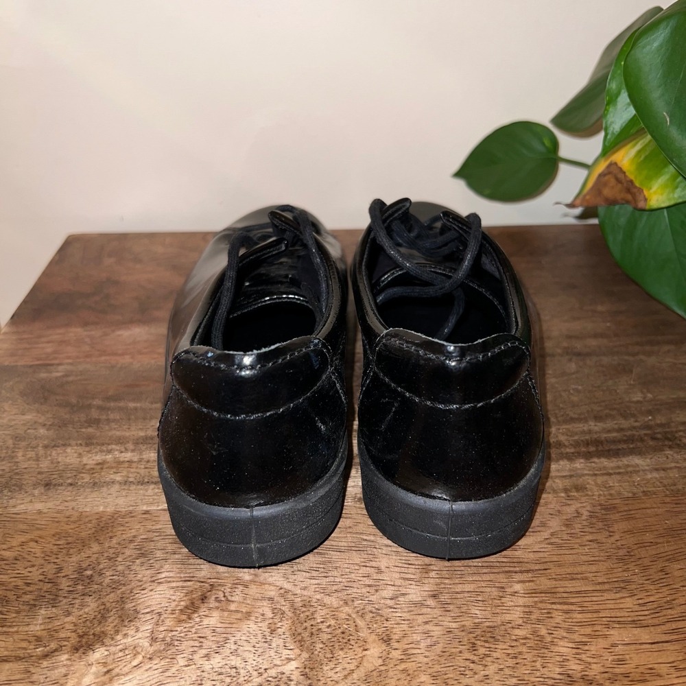 Ecco Soft 2.0 Tie Womens 40/9M Sneakers Black Patent Leather Casual Shoes Career - Picture 7 of 8